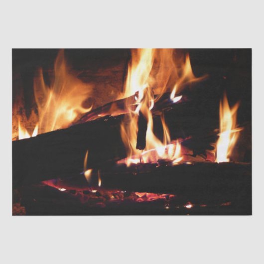 Logboeken in de vuurfoto van de Fireplace Tissuepapier (Voorkant)