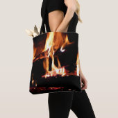 Logboeken in de vuurfoto van de Fireplace Tote Bag (Dichtbij)