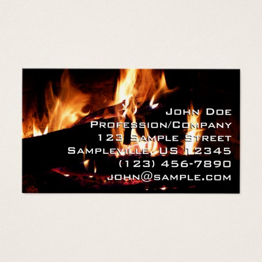 Logboeken in de vuurfoto van de Fireplace Visitekaartje (Voorkant)