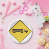 Logboekregistratie van vrachtwagens papieren bordje (Feest)