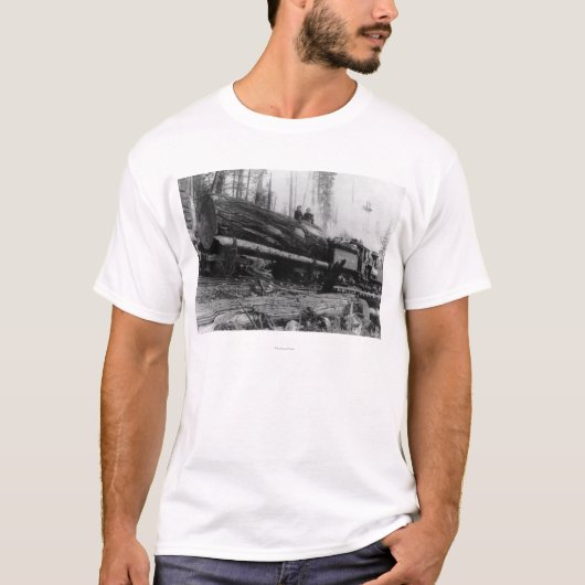 Logboektrein met mannen en t-shirt (Voorkant)