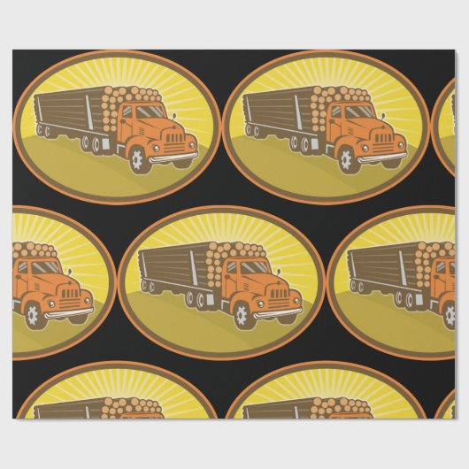 Logboekvrachtwagen Cadeaupapier (Vlak)