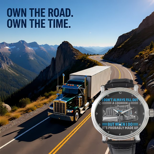Logbook Made Up Trucker's Humorous Confession Blue Horloge (Creator heeft geüpload)