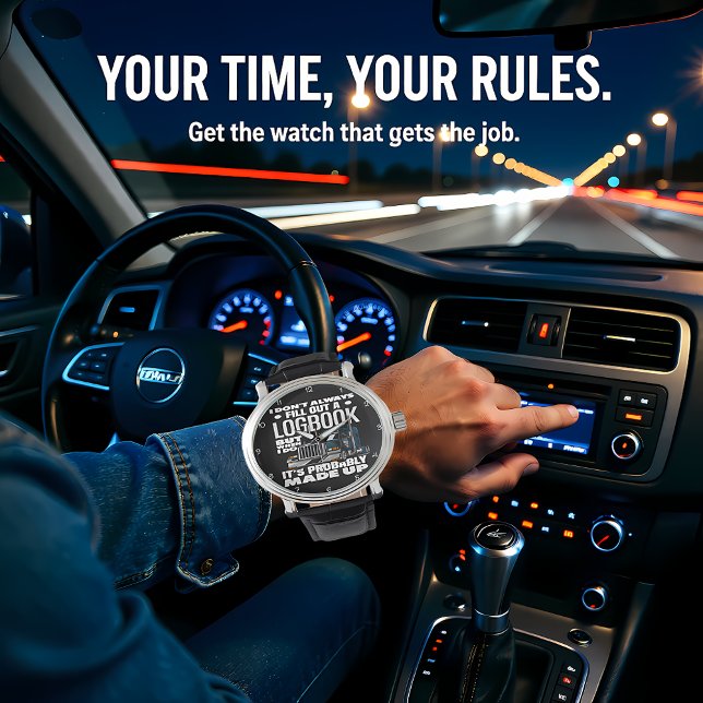 Logbook Made Up Trucker's Humorous Teal Horloge (Creator heeft geüpload)