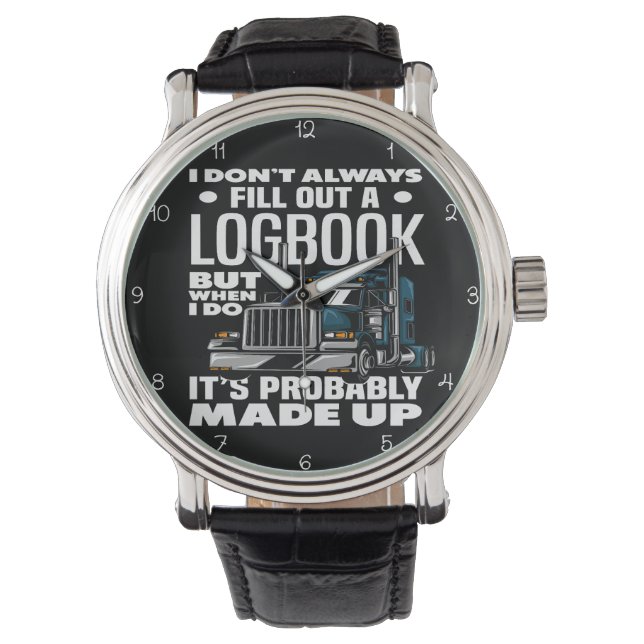 Logbook Made Up Trucker's Humorous Teal Horloge (Voorkant)