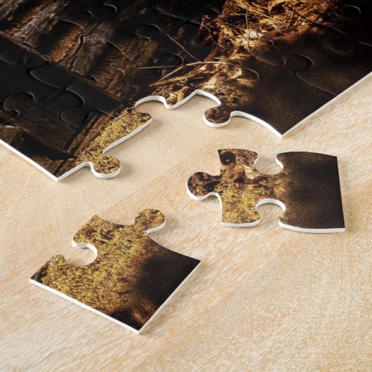 LOGCABIN IN DE BOSSEN JIGSAW PUZZLE LEGPUZZEL (Zijkant)