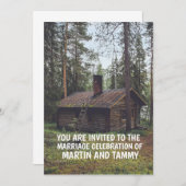 LOGCABIN IN DE BOSSEN WEDDING INVITATIONS KAART (Voorkant / Achterkant)