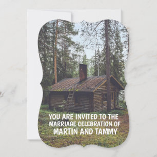 LOGCABIN IN DE BOSSEN WEDDING INVITATIONS KAART