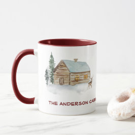 Logcabin Lake House Deer Bossen Aangepaste tekst M Mok