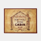 Logcabine - Aangepersonaliseerde naam Faux Wood  Deurmat (Voorkant)