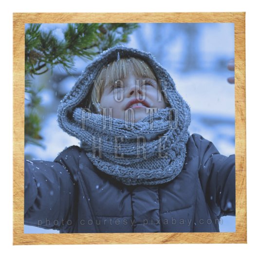 Logcabine - Aangepersonaliseerde naam Faux Wood  Kubus (Rechts)