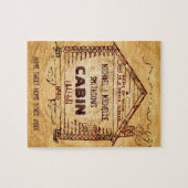 Logcabine - Aangepersonaliseerde naam Faux Wood Legpuzzel (Horizontaal)