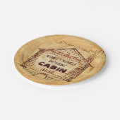 Logcabine - Aangepersonaliseerde naam Faux Wood  Papieren Bordje (Gekanteld)