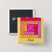 Logcabine Bloknaamkaart Button (Voorkant /achterkant)