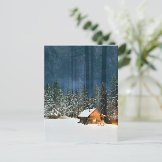 Logcabine Briefkaart (Staand voorkant)