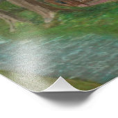 Logcabine en bomen foto afdruk (Hoek)