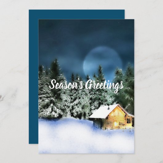 Logcabine Feestdagenkaart (Voorkant / Achterkant)