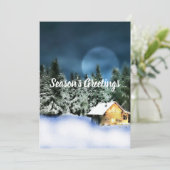 Logcabine Feestdagenkaart (Staand voorkant)