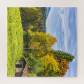 Logcabine in de bergen legpuzzel (Horizontaal)