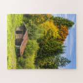 Logcabine in de bergen legpuzzel (Horizontaal)