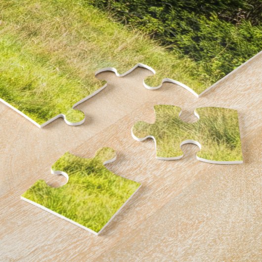 Logcabine in de bergen legpuzzel (Zijkant)