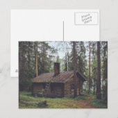 Logcabine in de briefkaarten van de bossen (Voorkant / Achterkant)