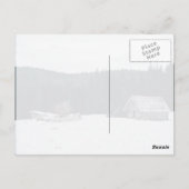 Logcabine in de sneeuw briefkaart (Achterkant)