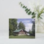 Logcabine in de wijnstokken briefkaart (Staand voorkant)