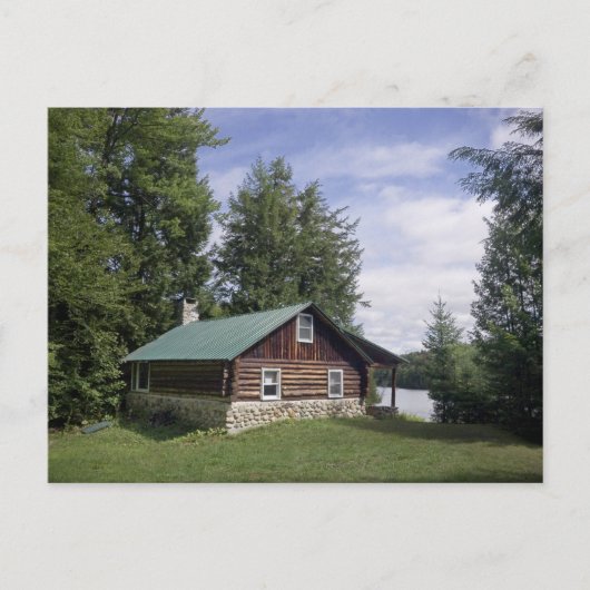 Logcabine in de wijnstokken briefkaart (Voorkant)