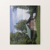 Logcabine in de wijnstokken legpuzzel (Verticaal)