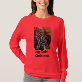 Logcabine met Kerstmis T-shirt