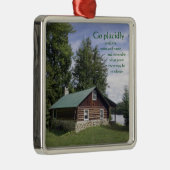 Logcabine met poëzie metalen ornament (Rechts)