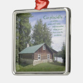 Logcabine met poëzie metalen ornament (Links)