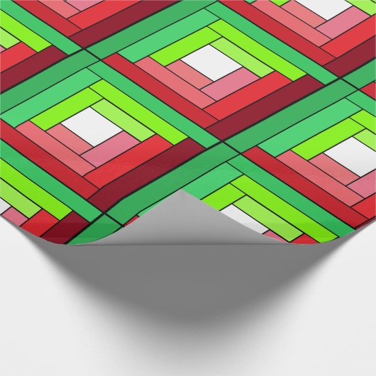 Logcabine Quilt Designed Wrapping Paper Cadeaupapier (Hoek)