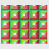 Logcabine Quilt Designed Wrapping Paper Cadeaupapier (Vlak)