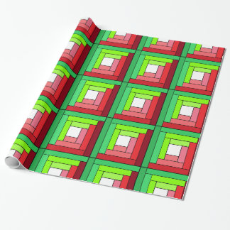 Logcabine Quilt Designed Wrapping Paper Cadeaupapier
