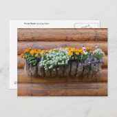 Logcabine van bloem van aanloopplanter briefkaart (Voorkant / Achterkant)