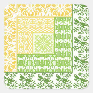Logcabine Vierkante Sticker