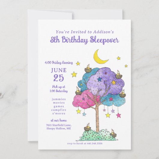 Logeerfeest Verjaardagsfeest Slumberparty Kaart (Voorkant)