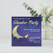 logeerpartij | Slumber Party verjaardagsuitnodigin Kaart (Staand voorkant)