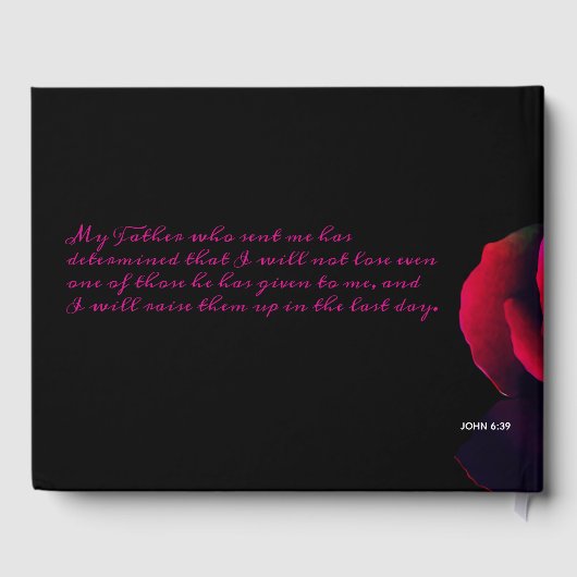 Logeing One Roos Memorial Service Gastenboek (Achterkant)