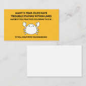 Logeren binnen lijnen Kleuren Crab Bad Parking Visitekaartje (Voorkant / Achterkant)