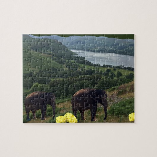 Logerende Olifanten Legpuzzel (Horizontaal)