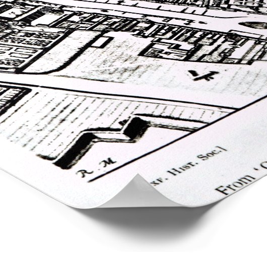 Loggan's kaart van Oxford, Western blad Poster (Hoek)