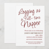 Loggen als een fulltime napper op maat gemaakte le kaart (Voorkant / Achterkant)