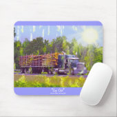 Loggen Truck Highway Rijden Art Mousepad Muismat (Met muis)