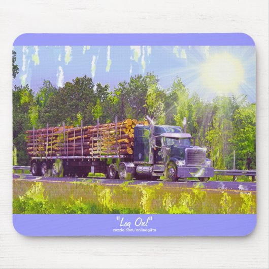 Loggen Truck Highway Rijden Art Mousepad Muismat (Voorkant)