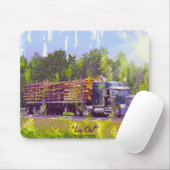 Loggen Truck Highway Rijden Art Mousepad Muismat (Met muis)