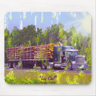 Loggen Truck Highway Rijden Art Mousepad Muismat