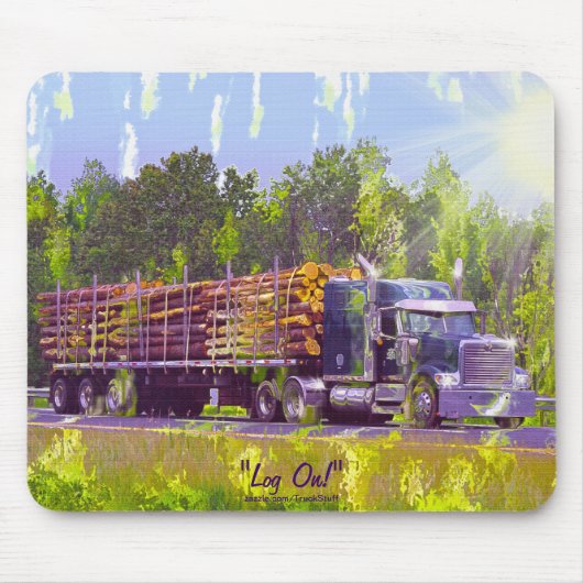 Loggen Truck Highway Rijden Art Mousepad Muismat (Voorkant)